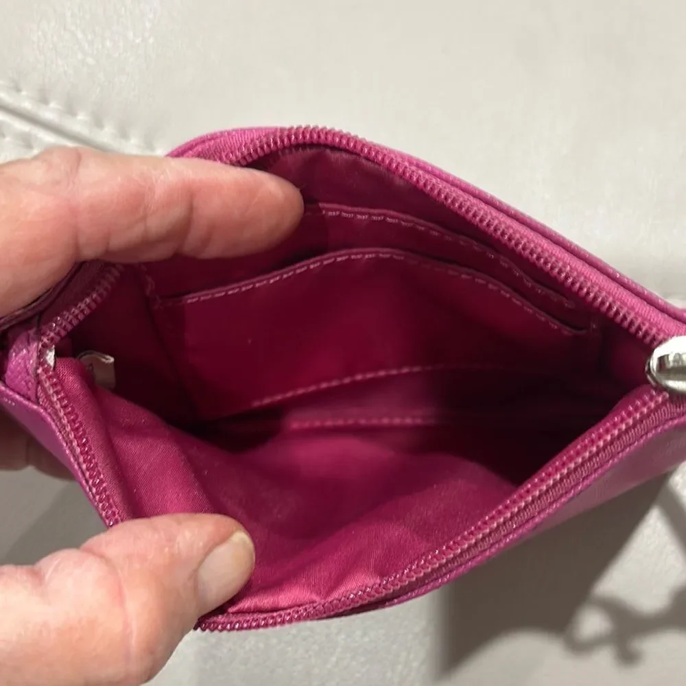 Coach Pink Leather Clutch Wristlet with Glossy Finish